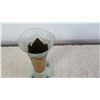 Image 2 : Large Contemporary Conical Glass Vase w/Gilt Metal Overlay, Approx. 12" H
