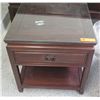 Image 1 : Dark Wood Nightstand with Glass Top 22 x 22 x 23H