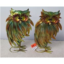 Pair: Metallic Owls (Pier 1) Approx. 14"H