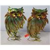Image 1 : Pair: Metallic Owls (Pier 1) Approx. 14"H