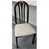 Image 1 : Black Lacquered High-Back Chair w/Upholstered Seat 18 x 18 x 39.5