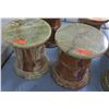 Image 1 : Pair: Round Solid Polished Marble Pedestals, 15.5"Dia. (Top Comes Off-each pedestal is 3 pcs)