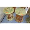 Image 2 : Pair: Round Solid Polished Marble Pedestals, 15.5"Dia. (Top Comes Off-each pedestal is 3 pcs)