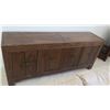 Image 1 : Solid Dark Wood Sideboard Cabinet Approx. 6'6 x 20" x 33" H (some damage-see last pictures), may hav