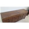 Image 2 : Solid Dark Wood Sideboard Cabinet Approx. 6'6 x 20" x 33" H (some damage-see last pictures), may hav