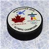 Image 1 : Shea Weber Team Canada 2010 Olympic Gold Autographed Puck (AJ SPORTSWORLD)