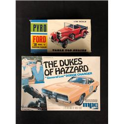 PYRO '30 FORD MODEL  A  CUSTOM PICK UP / THE DUKES OF HAZZARD  GENERAL LEE  MODEL KIT LOT