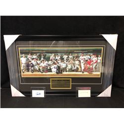 SI's ALLTIME ALL-STAR TEAM 40" X 26" FRAMED BASEBALL PRINT W/ JOHNNY BENCH & JOE McCAFFERY AUTO