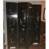 Image 1 : CHINESE, ANTIQUE 4 PANEL BLACK LACQUER SCREEN W / SOAPSTONE, 1920-30'S