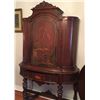 Image 1 : CHINESE, CHERRY FINISH ANTIQUE CABINET, BEAUTIFUL HAND PAINTED DETAILING