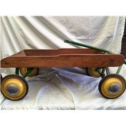 CHILDRENS WAGON, PAINTED JOHN DEERE GREEN
