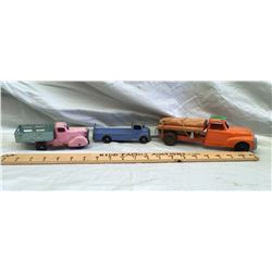 GR OF 3, TIN DELIVERY TRUCKS, INCLUDING LONDON TOYS BEVERAGE TRUCK