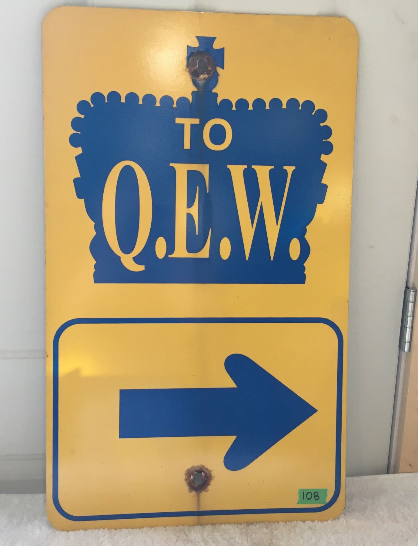 ORIGINAL QEW ROAD SIGN