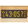 Image 1 : WISCONSIN, 1931 LICENCE PLATE