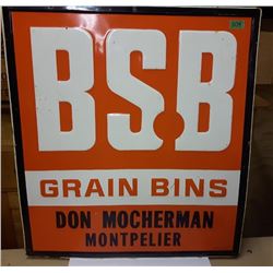 BSB GRAIN BINS, SST SIGN, 29.5" X 32.5"