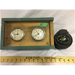 GR OF 2, PITCH & YAW METERS. DANFORTH / WHITE COMPASS