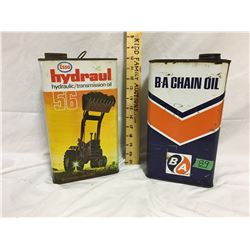 GR OF 2, BA CHAIN OIL, ESSO HYD TRANSMISSION OIL, 1 GAL TINS