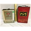 Image 1 : GR OF 2, FORD, HYD OIL TIN, 2 US GAL.  MCCULLOCH, 2 CYCLE ENGINE OIL TIN, 2 IMP GAL