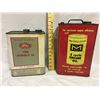 Image 2 : GR OF 2, FORD, HYD OIL TIN, 2 US GAL.  MCCULLOCH, 2 CYCLE ENGINE OIL TIN, 2 IMP GAL