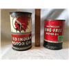 Image 1 : GR OF 2, RED INDIAN MOTOR OIL 1 QT TIN, MACMILLIAN RING-FREE MOTOR OIL 1 QT TIN