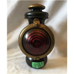 FORD, ANTIQUE CLASCO MODEL 9 AUTO LAMP W / RED LENS, ONTARIO