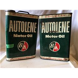 GR OF 2, BA AUTOLENE MOTOR OIL, 2 GAL TINS