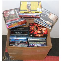 BOX OF ASSORTED BLURAY/DVDS/BOX SETS.