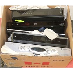 BOX OF DVD PLAYERS & CABLE BOXES
