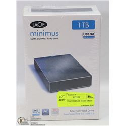 LACIE 1TB EXTERNAL HARD DRIVE USB-3.0