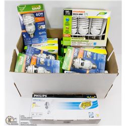 LOT OF ASSORTED ENERGY SAVER BULBS