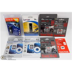 BAG OF ASSORTED MEMORY STICKS & CARDS