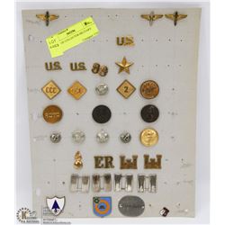 SHEET OF COLLECTOR MILITARY PINS