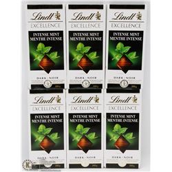 LOT OF 6 LINDT EXCELLENCE INTENSE MINT DARK