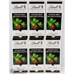 LOT OF 6 LINDT EXCELLENCE INTENSE MINT DARK