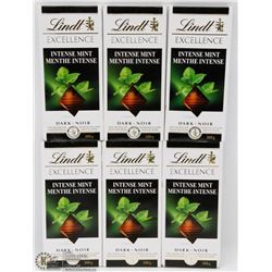 LOT OF 6 LINDT EXCELLENCE INTENSE MINT DARK
