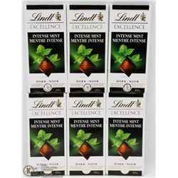 LOT OF 6 LINDT EXCELLENCE INTENSE MINT DARK