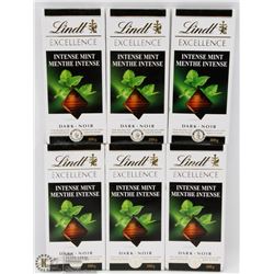LOT OF 6 LINDT EXCELLENCE INTENSE MINT DARK