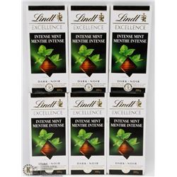 LOT OF 6 LINDT EXCELLENCE INTENSE MINT DARK