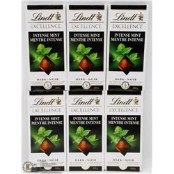 LOT OF 6 LINDT EXCELLENCE INTENSE MINT DARK
