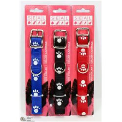LOT OF 3 NEW ADJUSTABLE DOG COLLARS