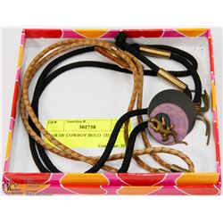 PAIR OF COWBOY BOLO  TIES