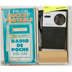 REALISTIC FM-AM POCKET PORTABLE RADIO