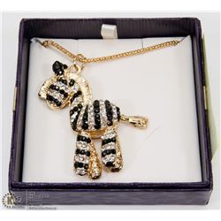 RHINESTONE ZEBRA NECKLACE