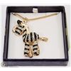 Image 1 : RHINESTONE ZEBRA NECKLACE