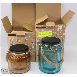 2PK MASON JAR L.E.D PATIO LITES