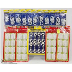 BUNDLE OF ASSORTED WALL HOOKS