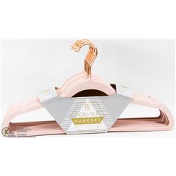 18 PACK OF PINK NON SLIP HANGERS