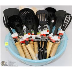 BOWL OF ASSORTED KITCHEN UTENSILS