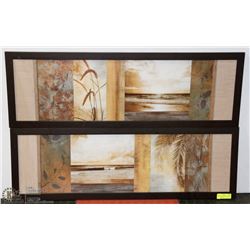 LOT OF 2 BEACH SCENE RECTANGLE FRAMED PICTURES.