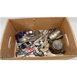 BOX OF VINTAGE SILVERWARE